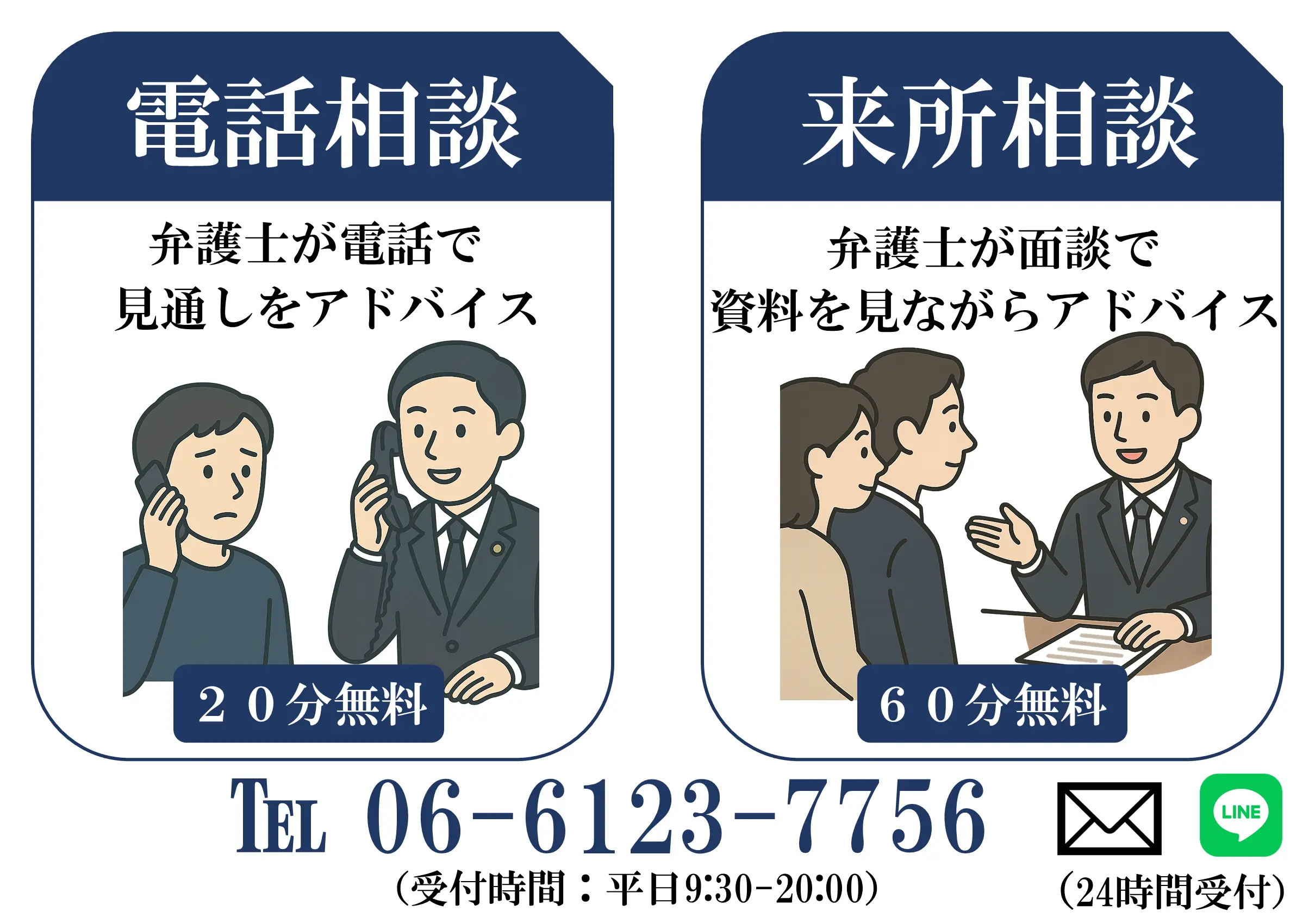 弁護士に電話相談又は面談相談